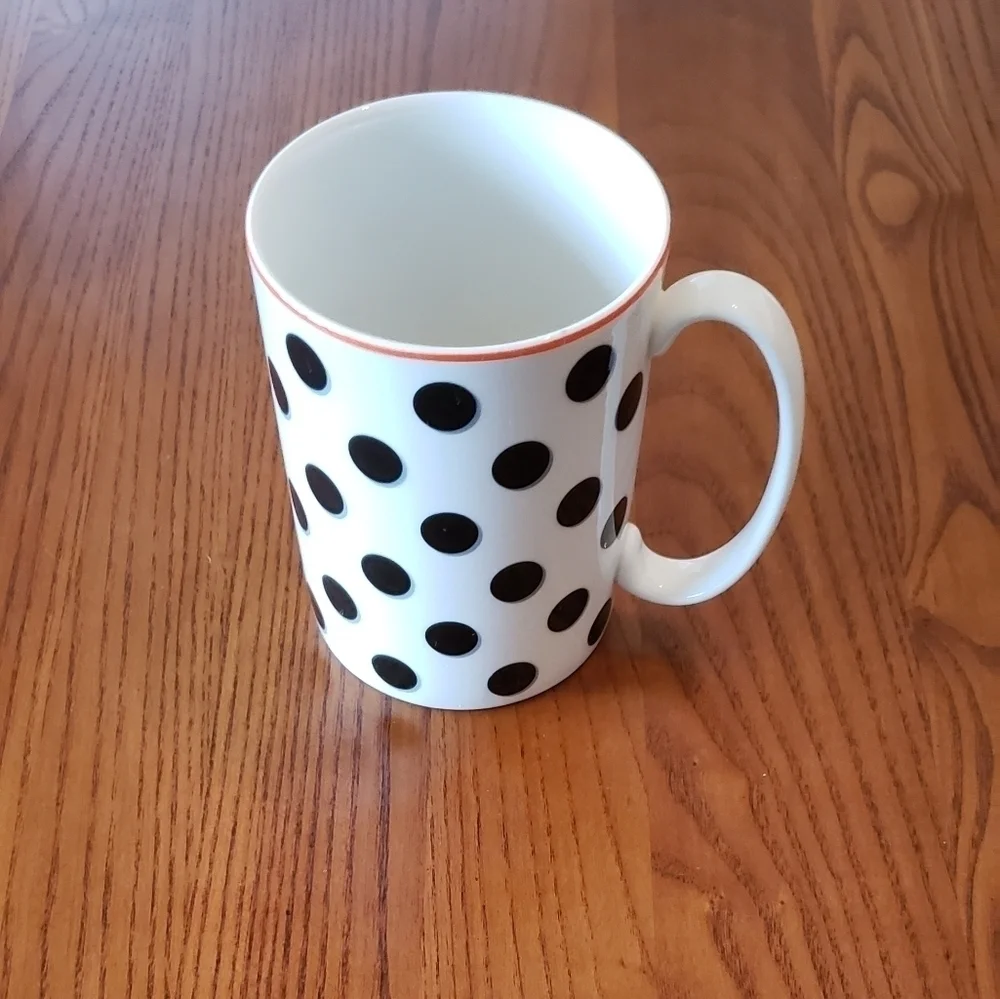 Kate Spade Lenox China Mug Black and White Deco Dot Design - Picture 6 of 6